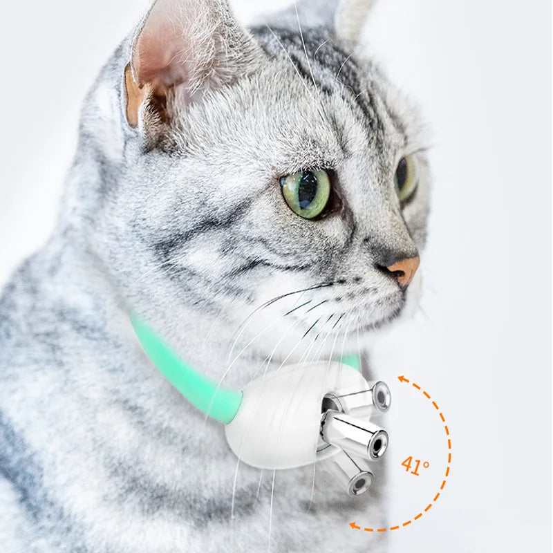 Coleira inteligente elétrica vestível com laser para gatos.